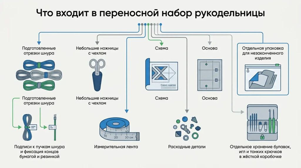 Что входит в переносной набор рукодельницы